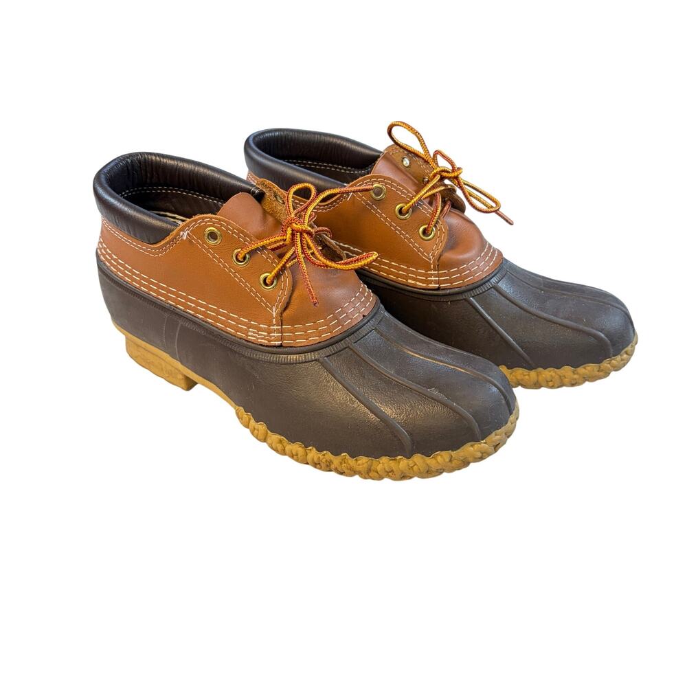 LL Bean Mens Gumshoe Bean boots. Size 7. Brown, ankle height, laced. outdoors